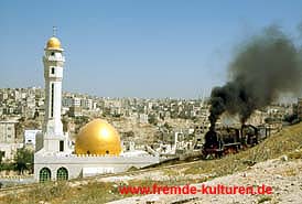 Moschee und Hedjazbahn/Amman-Qatrana